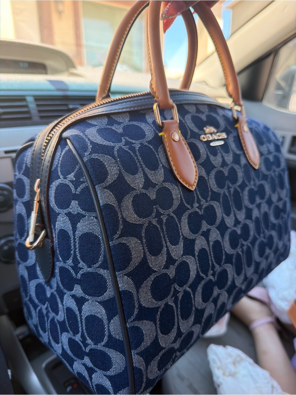 Coach large loved denim rowan